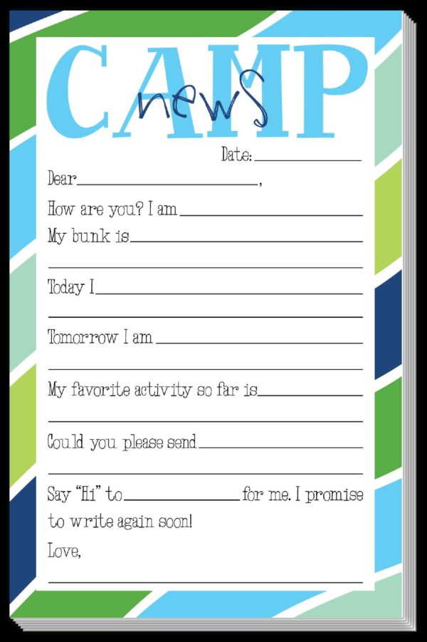 Camp News Note Pad