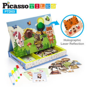 Picasso Tiles Magnetic Mix and Match Animal Board
