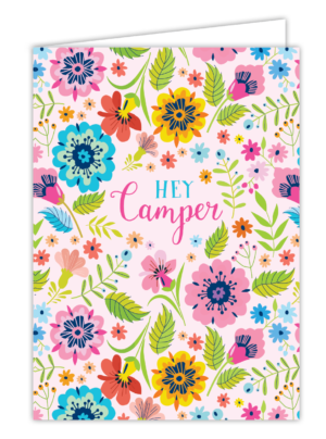 Hey Camper Floral Card